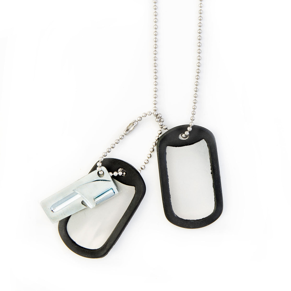 Stainless Steel Shiny Finish Dog Tag with FREE P38 Can Opener - SGT GRIT