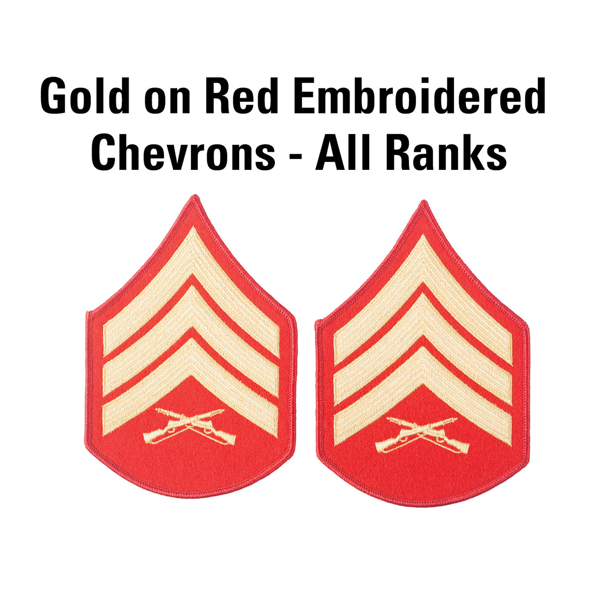 Gold on Red Embroidered Chevrons - SGT GRIT