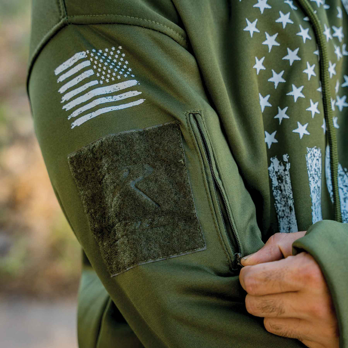 Distressed Flag Concealed Carry Hoodie - SGT GRIT