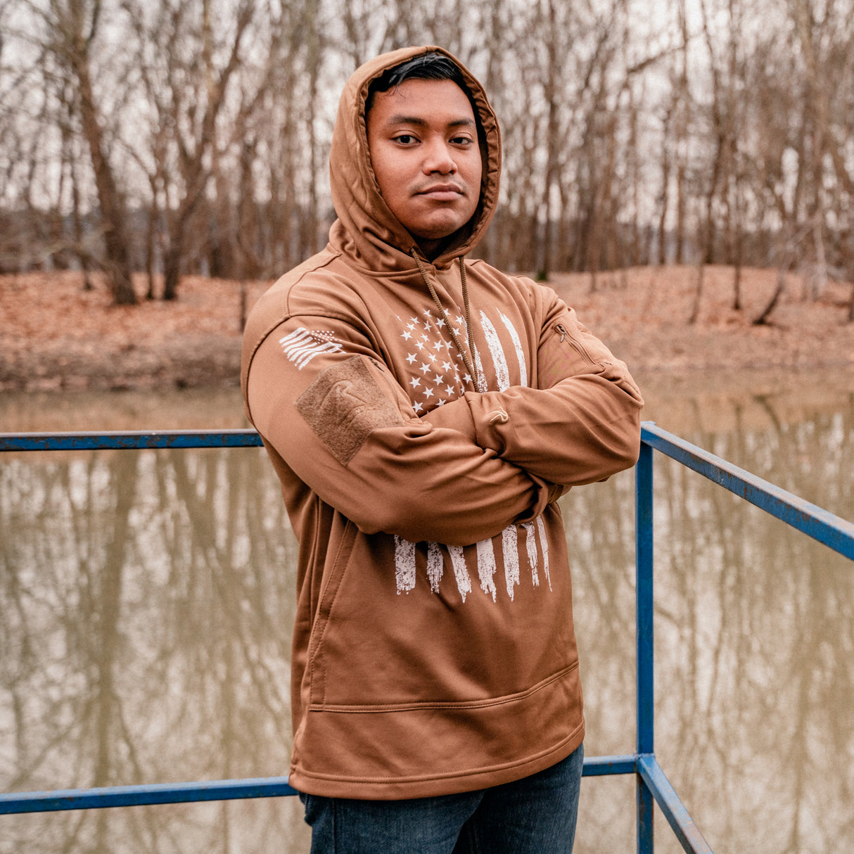 Distressed Flag Concealed Carry Hoodie - SGT GRIT