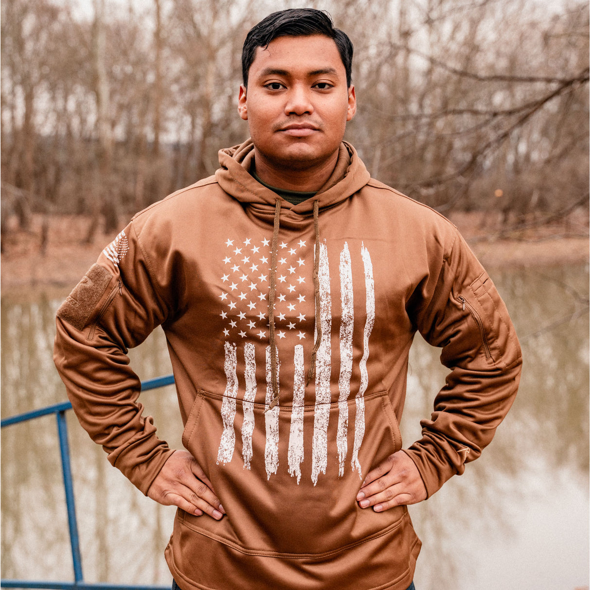 Distressed Flag Concealed Carry Hoodie - SGT GRIT