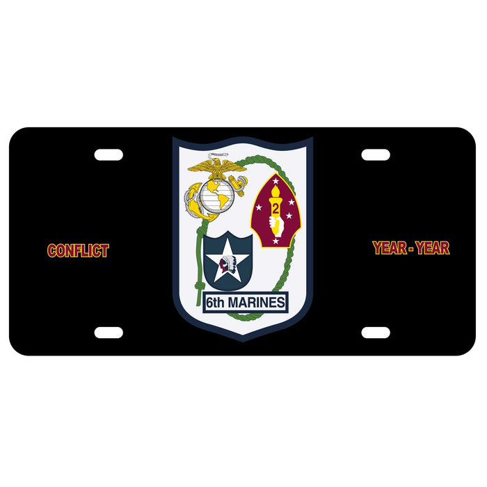 6th Marines Regimental License Plate - SGT GRIT