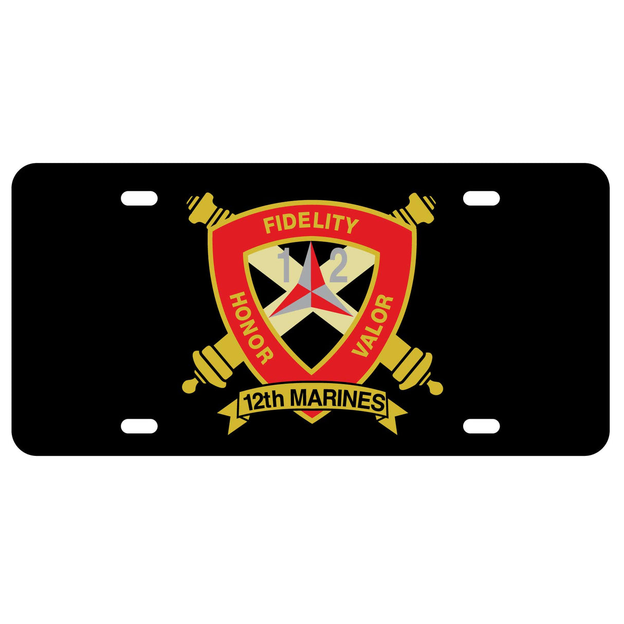 12th Marines Regimental (Alternate Design) License Plate - SGT GRIT