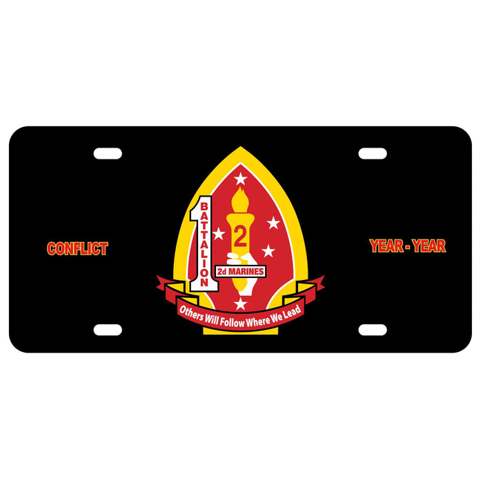 1st Battalion 2nd Marines License Plate - SGT GRIT