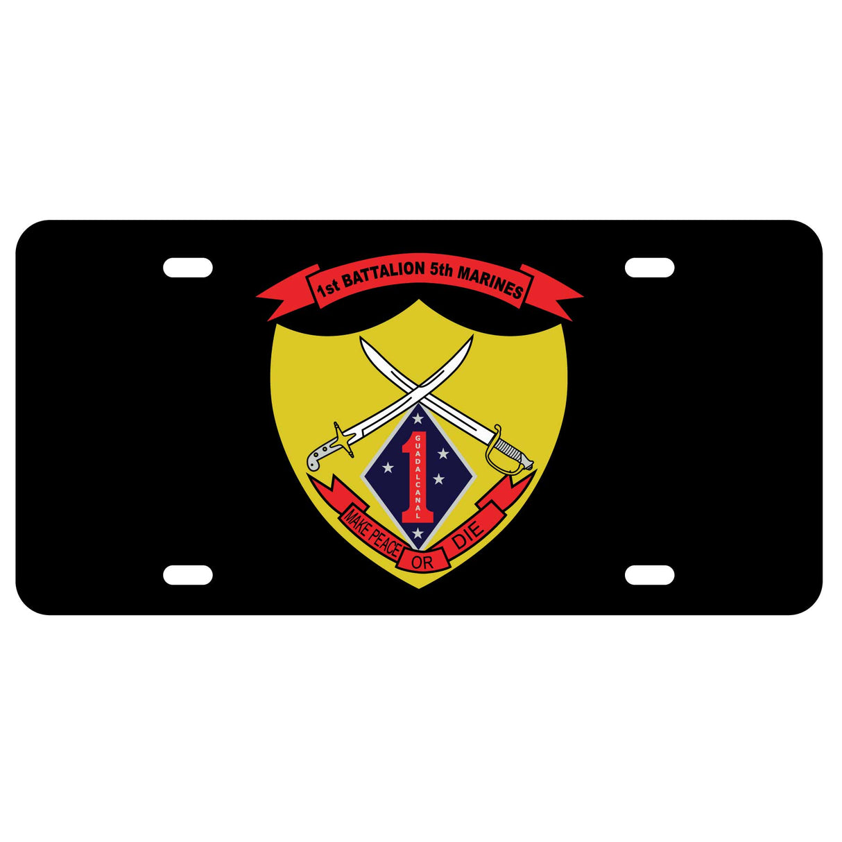 1st Battalion 5th Marines License Plate - SGT GRIT