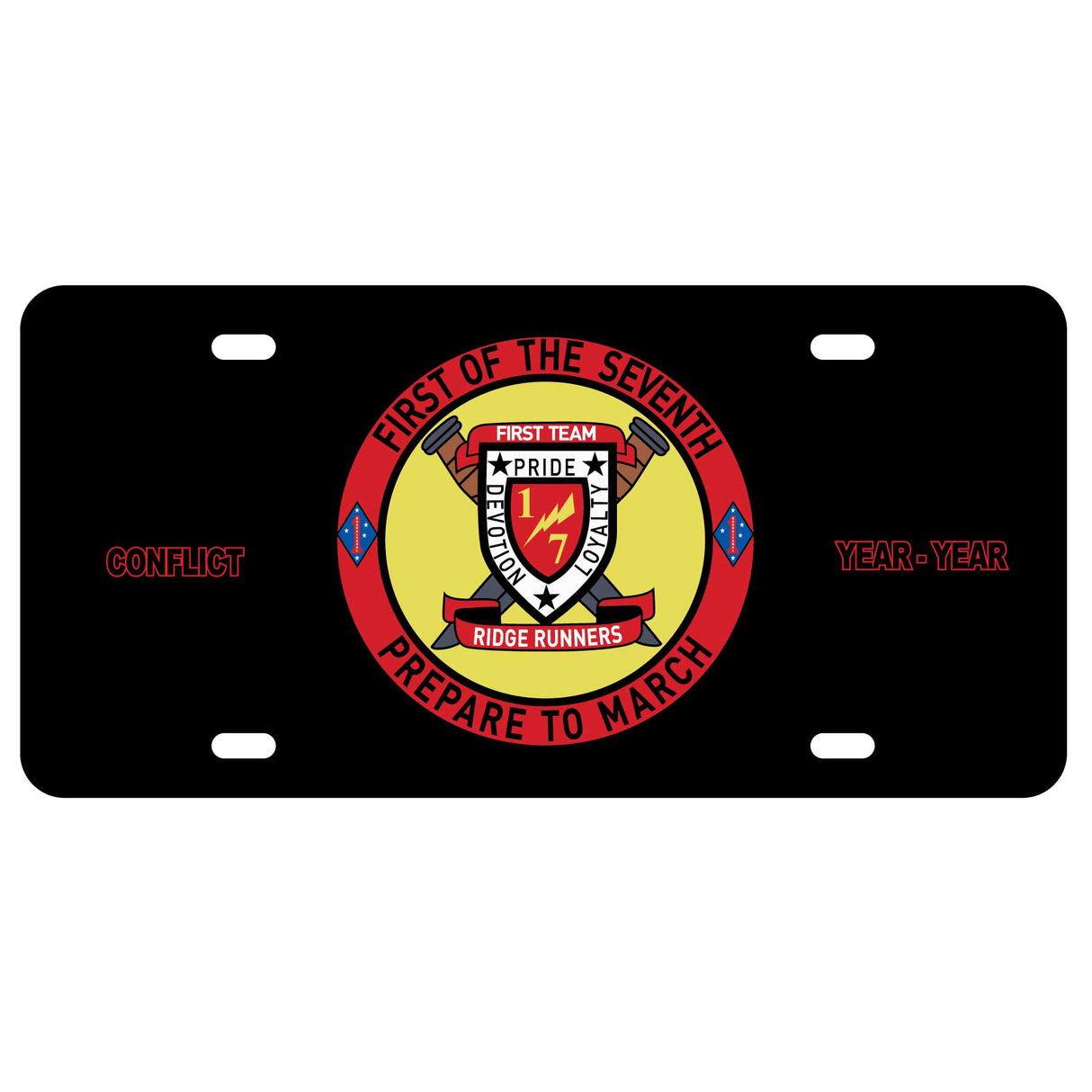 1/7 First of the Seventh License Plate - SGT GRIT