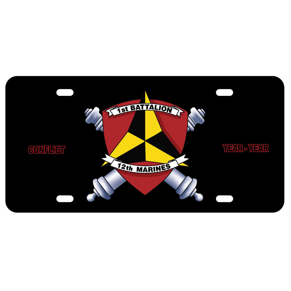 1st Battalion 12th Marines License Plate - SGT GRIT