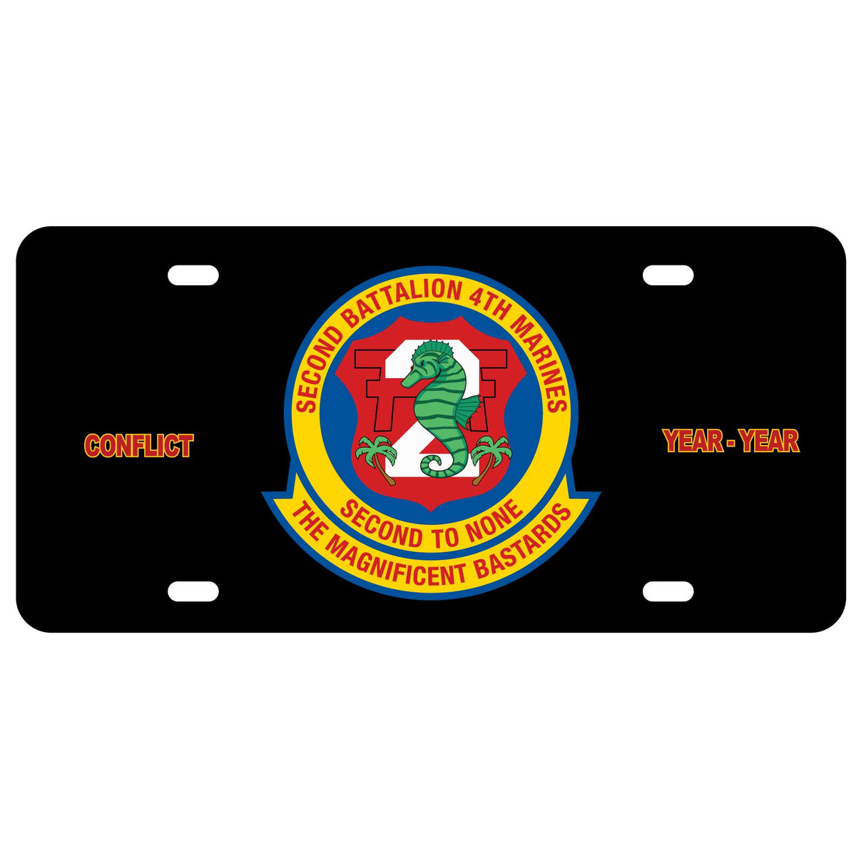 2nd Battalion 4th Marines License Plate - SGT GRIT