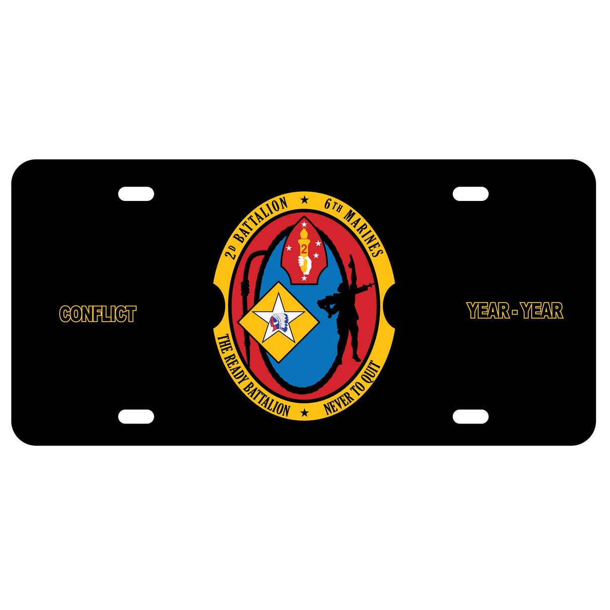 2nd Battalion 6th Marines License Plate - SGT GRIT