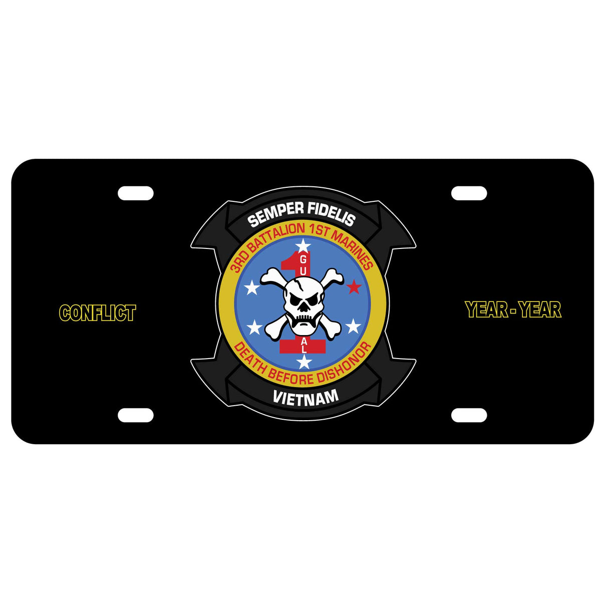 3rd Battalion 1st Marines License Plate - SGT GRIT