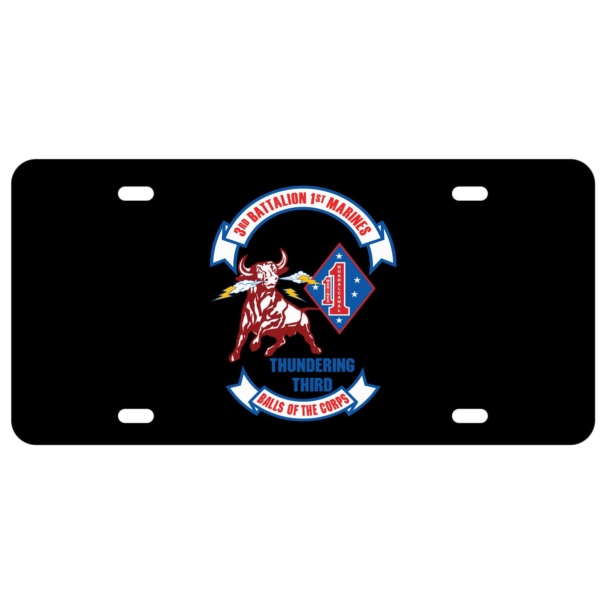 3rd Battalion 1st Marines (Alternate Design) License Plate - SGT GRIT