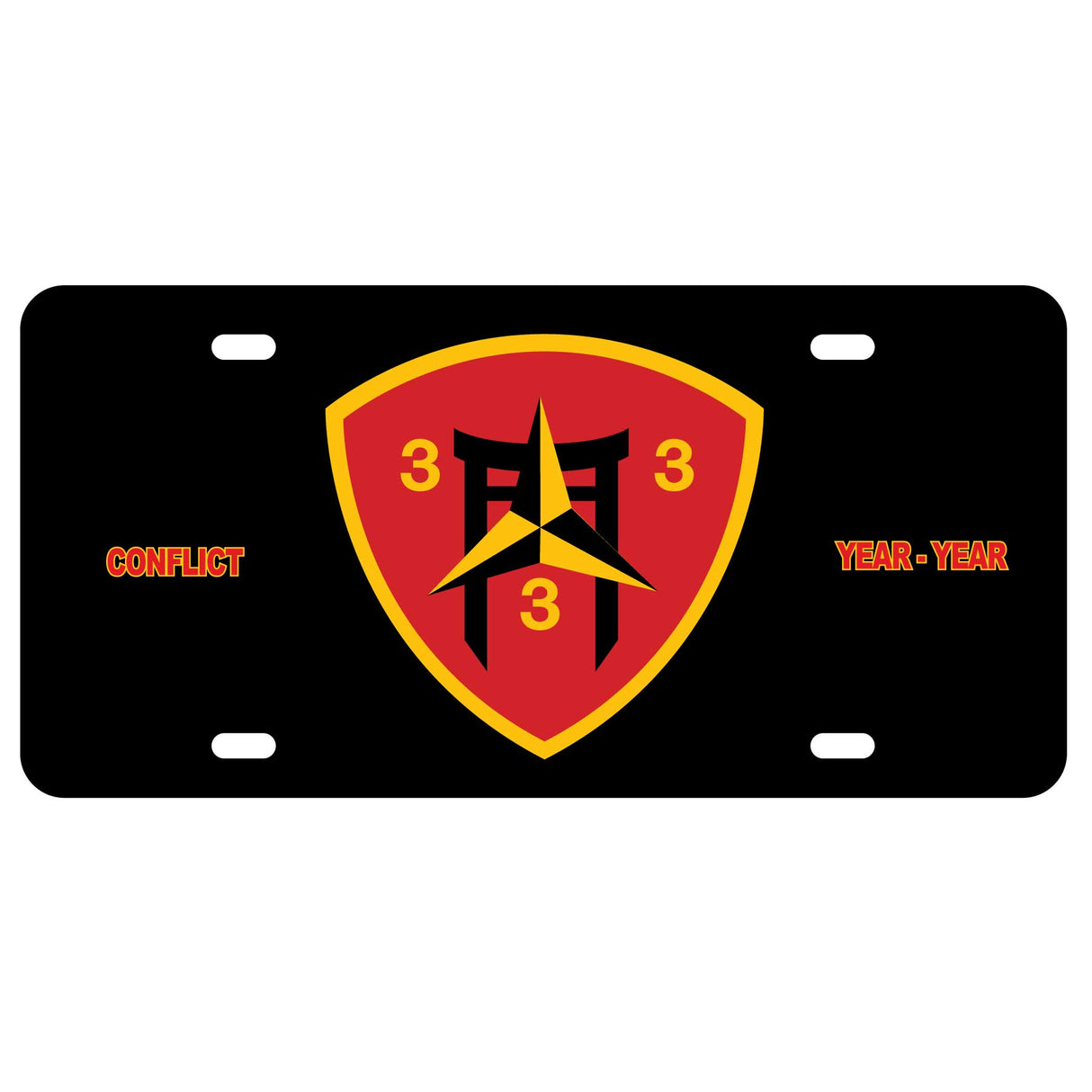 3rd Battalion 3rd Marines License Plate - SGT GRIT