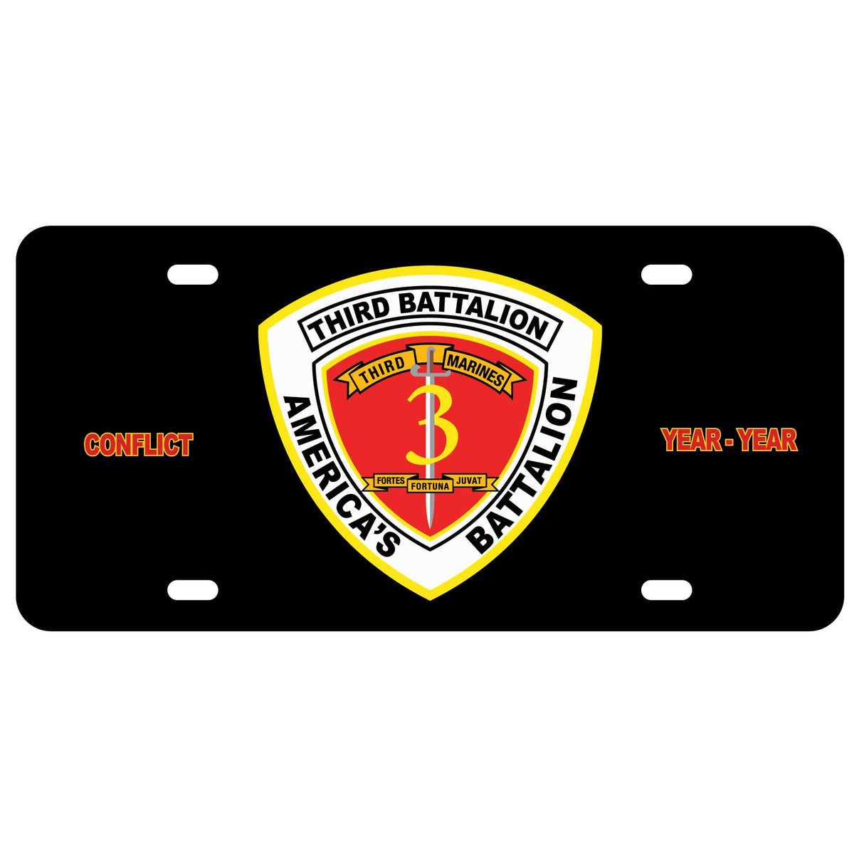 3rd Battalion 3rd Marines License Plate - SGT GRIT