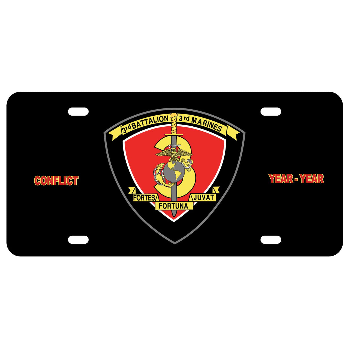 3rd Battalion 3rd Marines License Plate - SGT GRIT