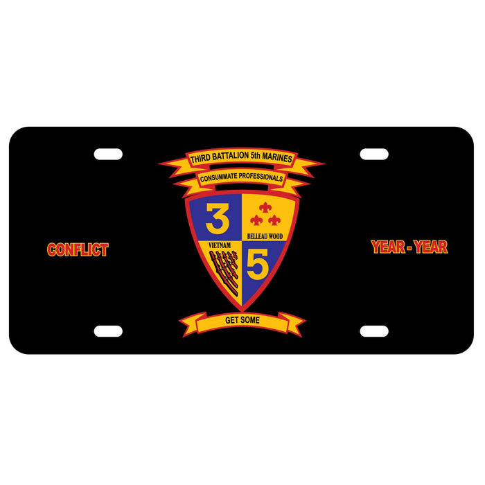 3rd Battalion 5th Marines License Plate - SGT GRIT