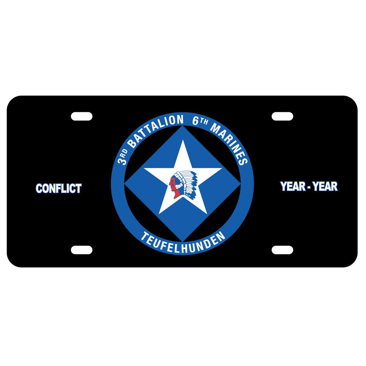 3rd Battalion 6th Marines License Plate - SGT GRIT