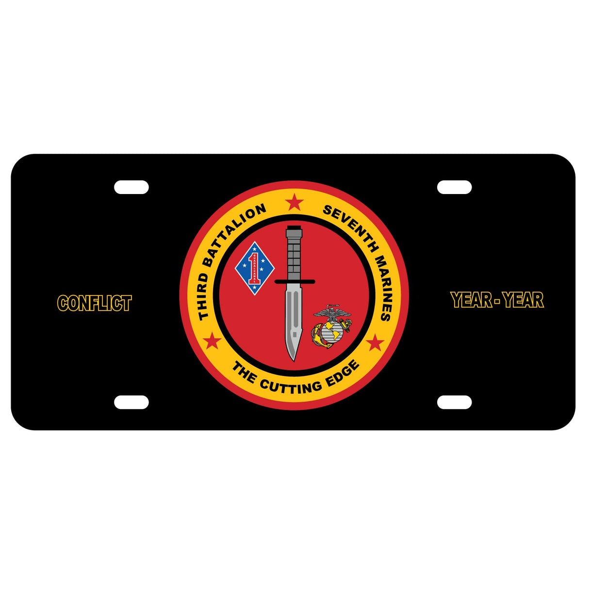 3rd Battalion 7th Marines License Plate - SGT GRIT