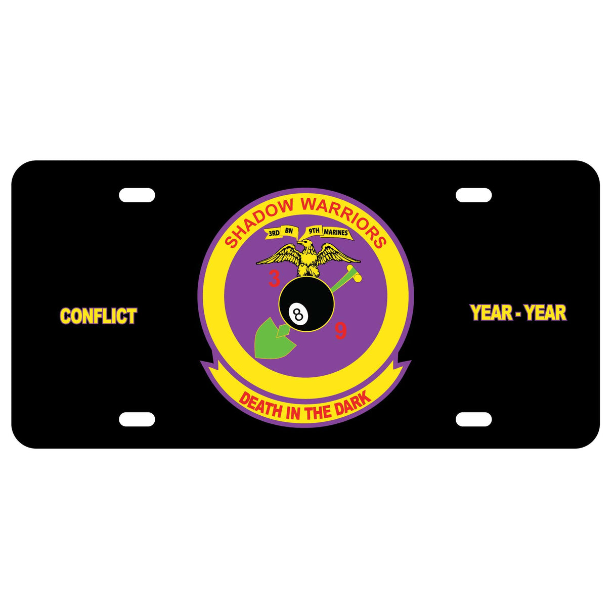 3rd Battalion 9th Marines License Plate - SGT GRIT