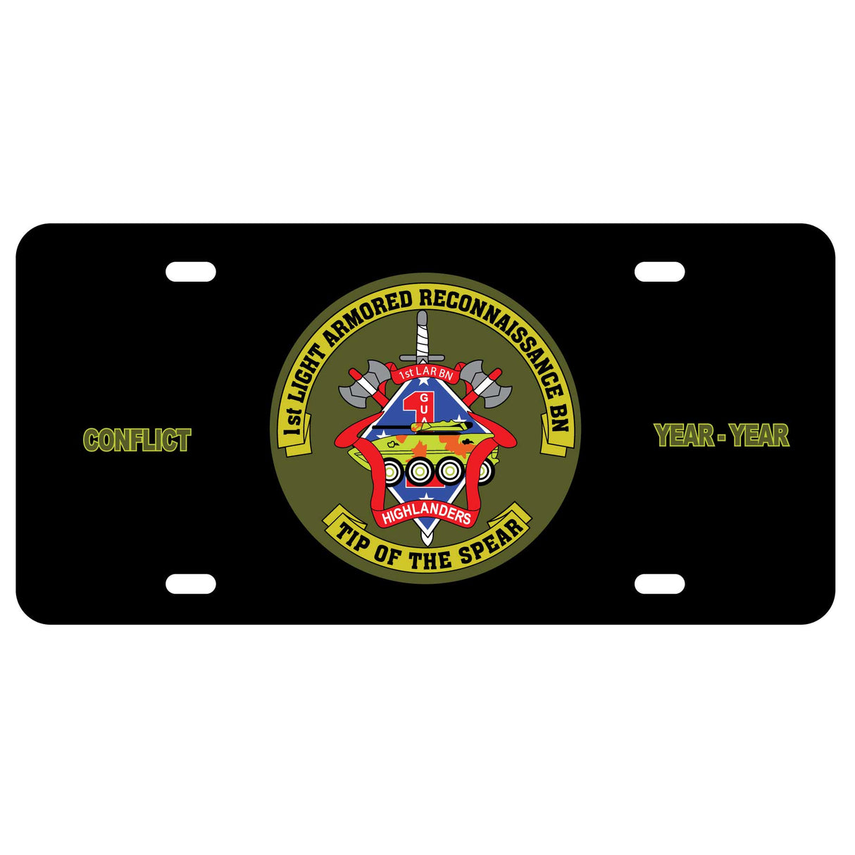 1st LAR Battalion License Plate - SGT GRIT