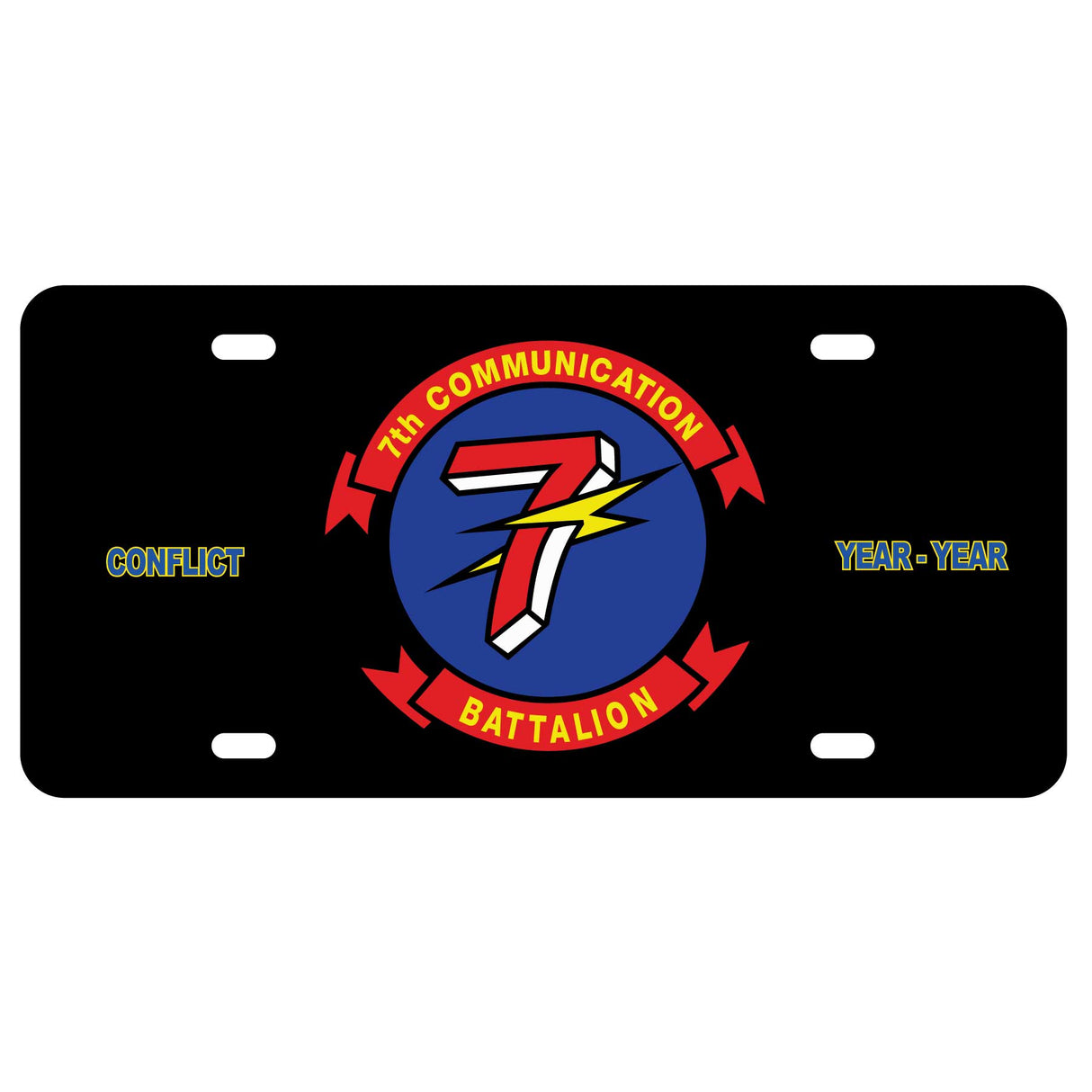 7th Communication Battalion License Plate - SGT GRIT