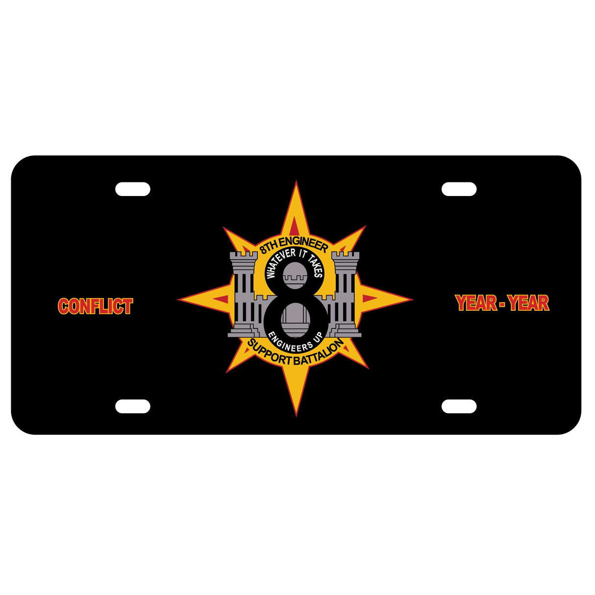 8th Engineer Battalion License Plate - SGT GRIT