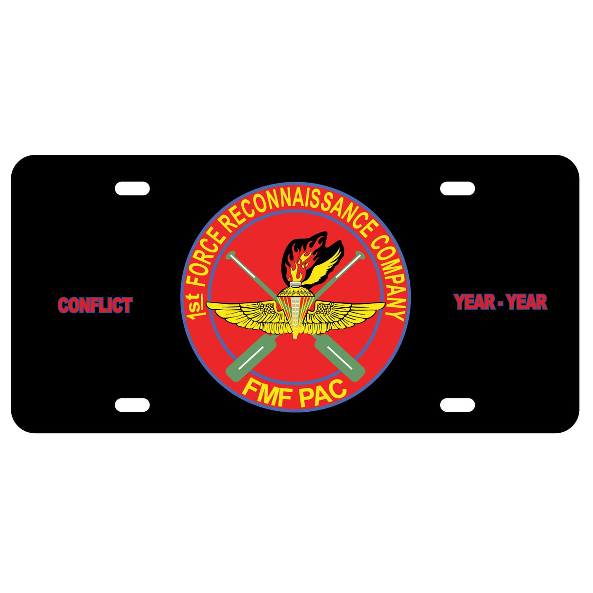 1st Force Recon FMF PAC License Plate - SGT GRIT