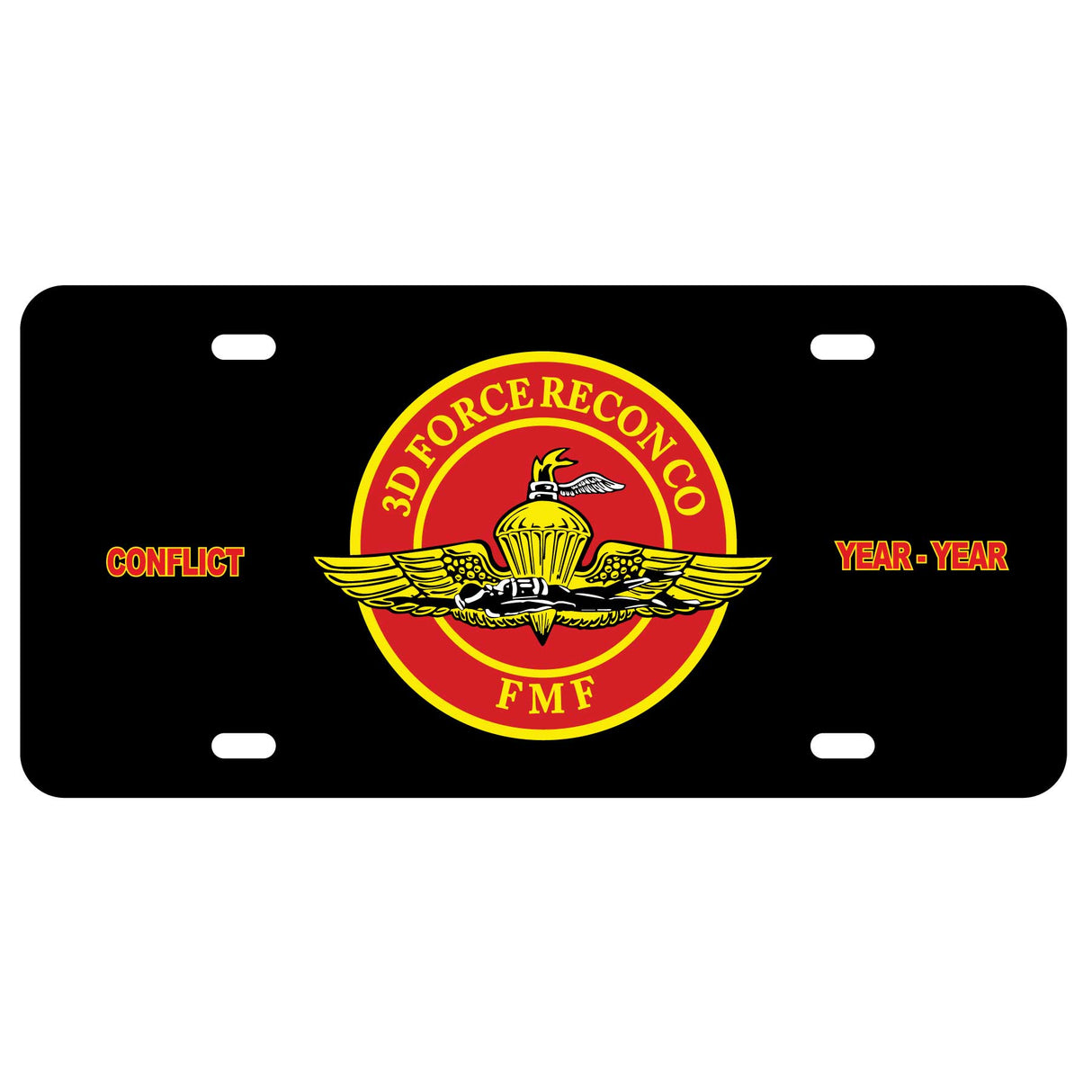 3rd Force Recon FMF License Plate - SGT GRIT