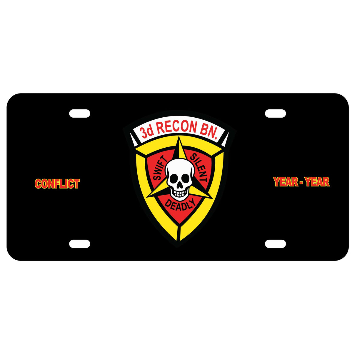 3rd Recon Battalion License Plate - SGT GRIT