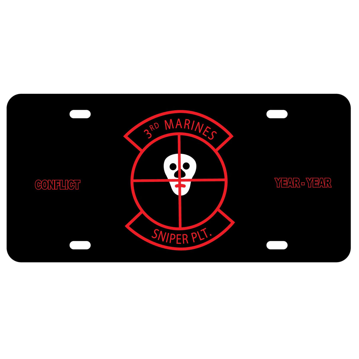 3rd Marines Sniper Platoon License Plate - SGT GRIT