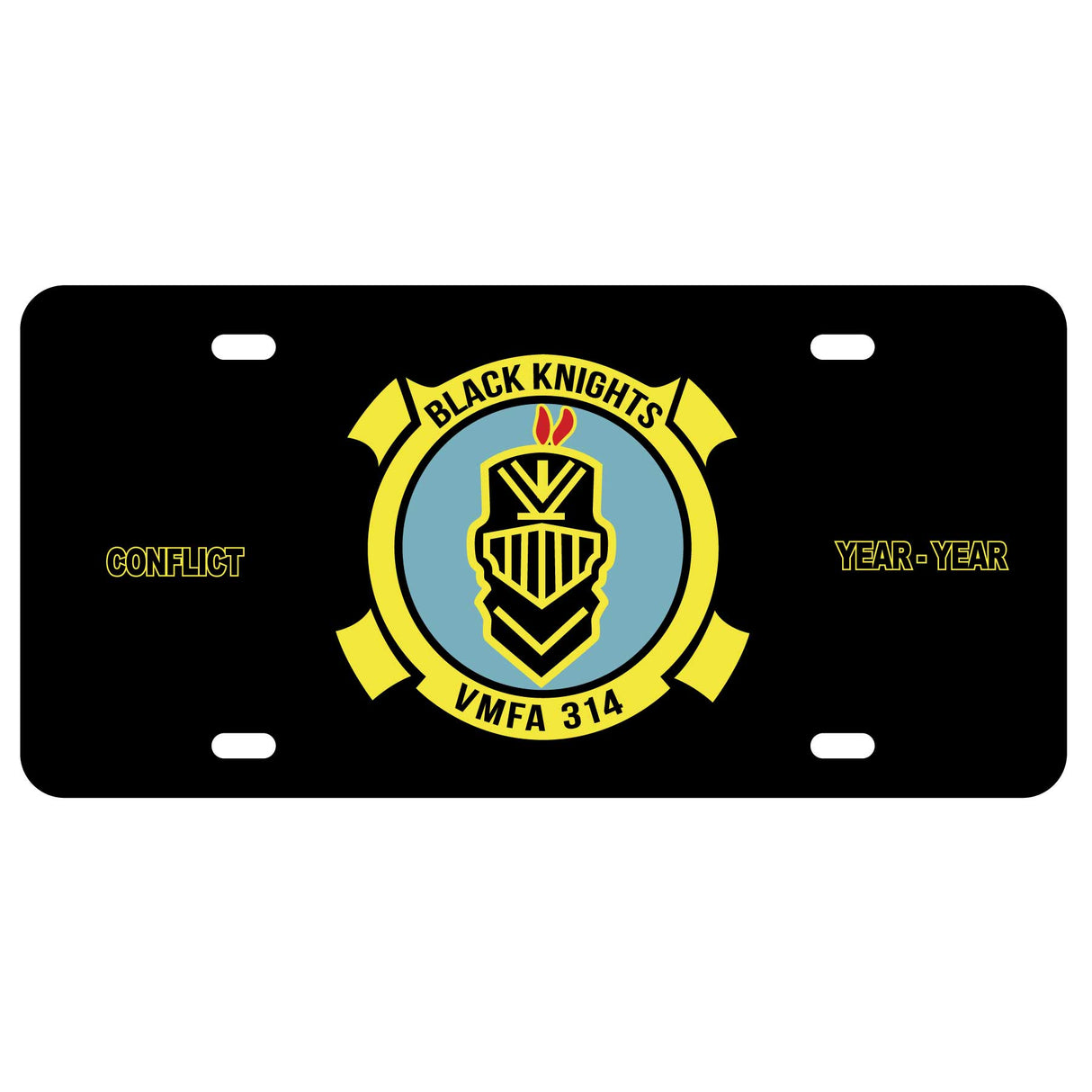 VMFA-314 Black Knights License Plate - SGT GRIT