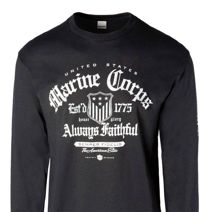 Black Long Sleeved Marine Corps T-Shirt