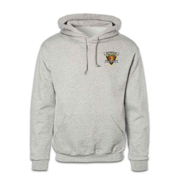 1st Battalion 3rd Marines Patch Gray Hoodie - SGT GRIT