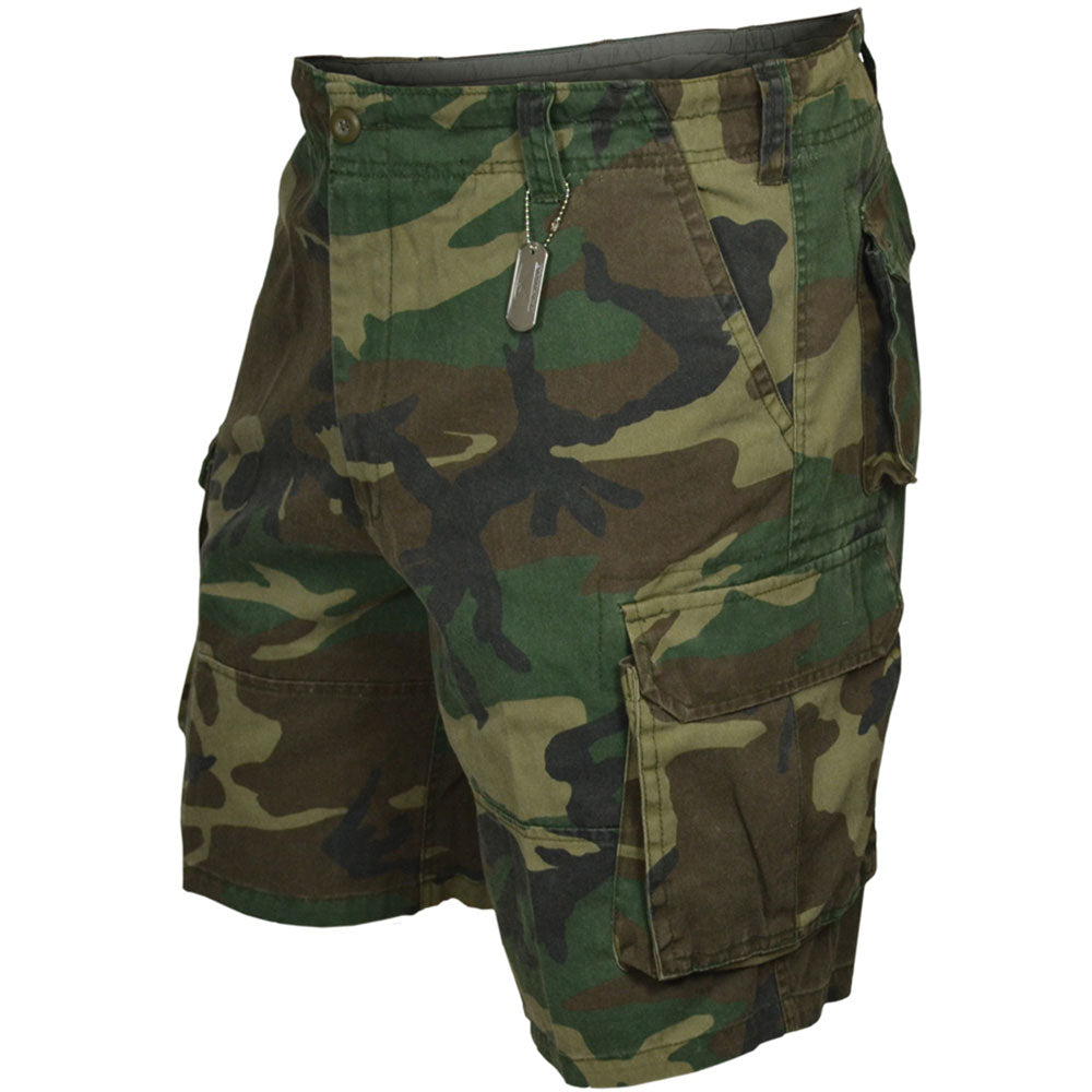 VINTAGE WOODLAND CAMO CARGO SHORTS - SGT GRIT