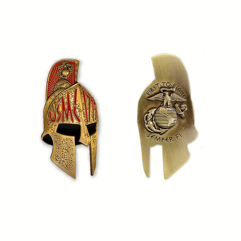 USMC 1775 Spartan Helmet Challenge Coin - SGT GRIT