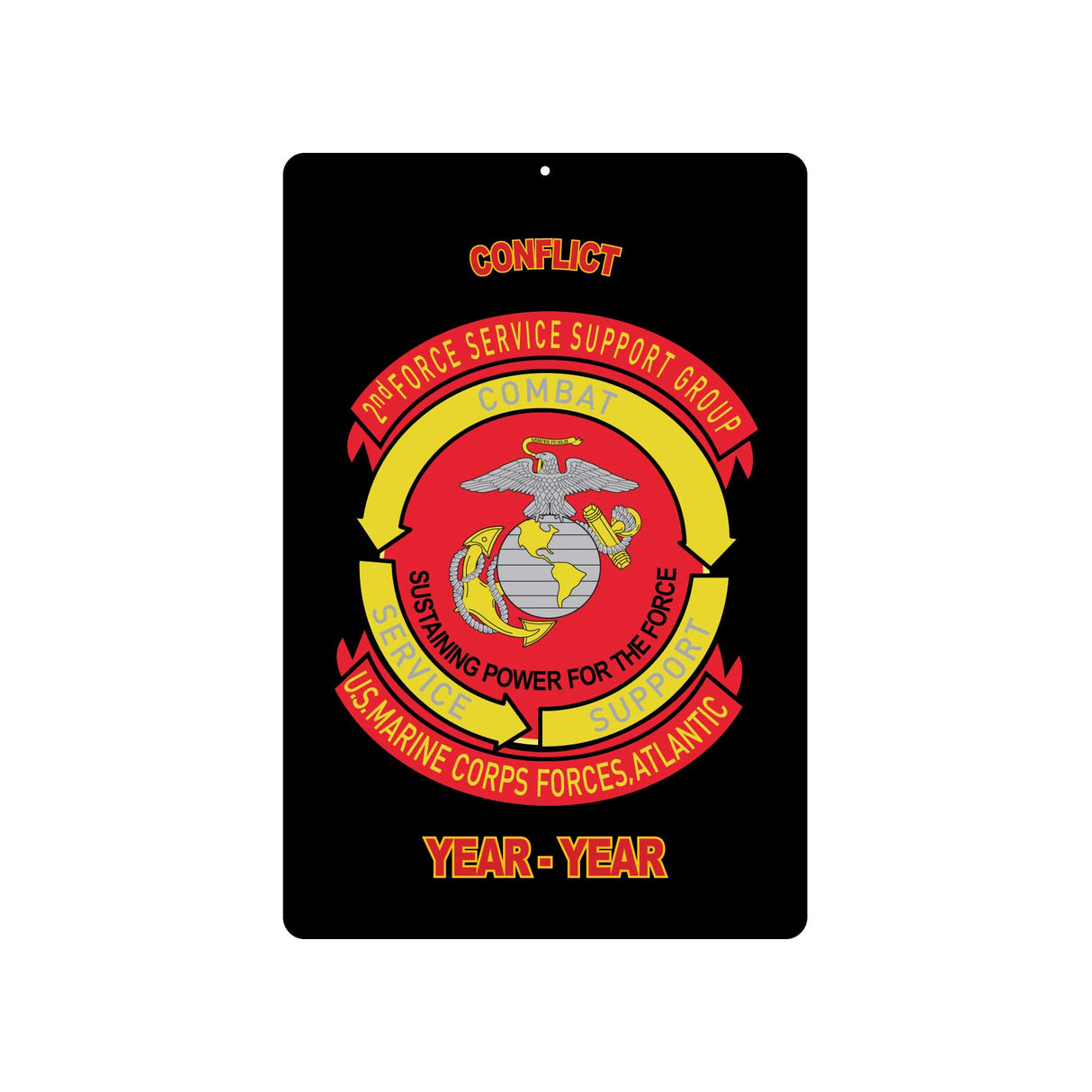 2nd FSSG US Marine Corps Forces, Atlantic Metal Sign - SGT GRIT