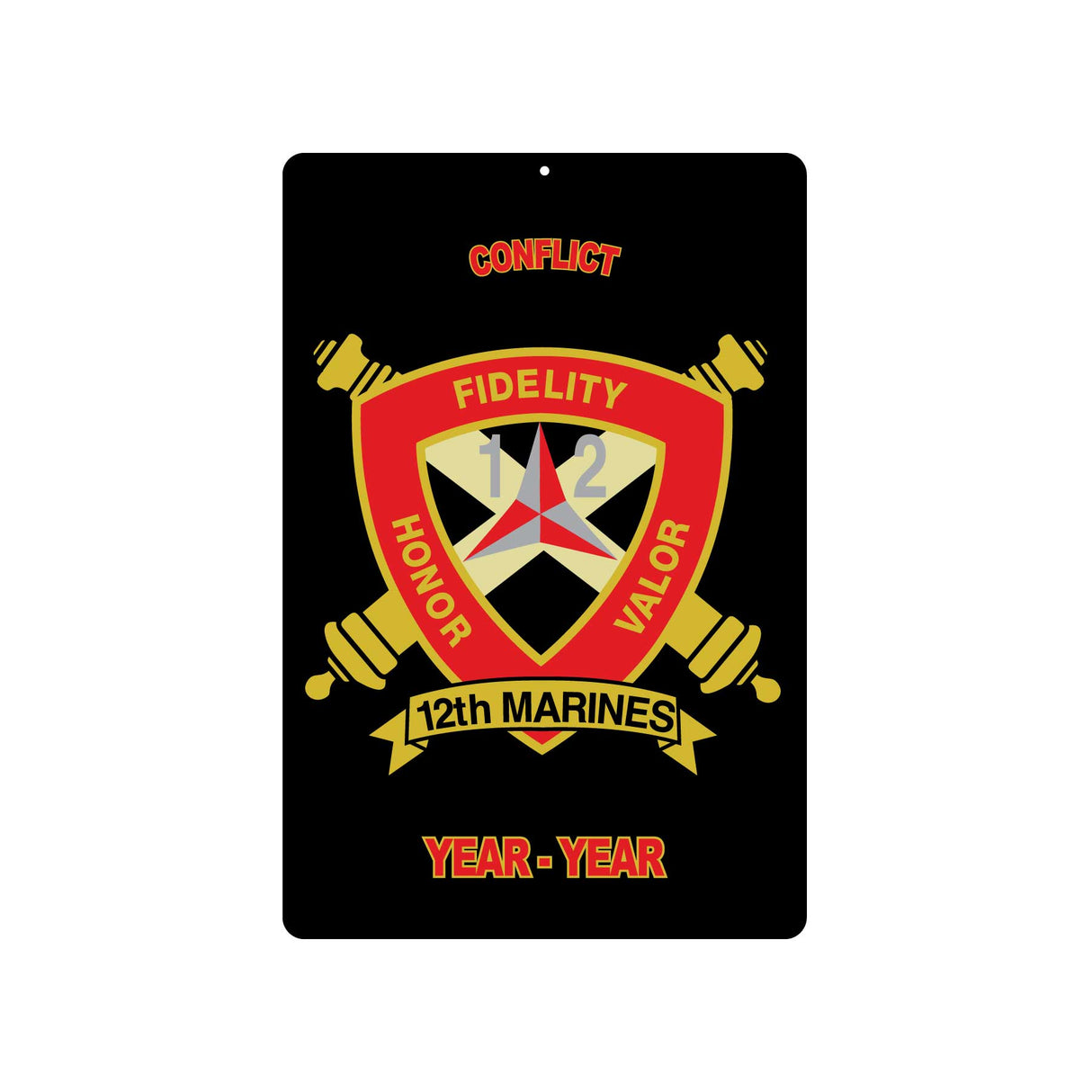 12th Marines Regimental Metal Sign - SGT GRIT