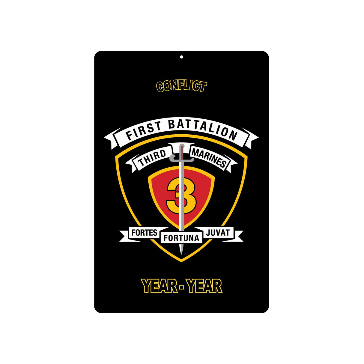 1st Battalion 3rd Marines Metal Sign - SGT GRIT