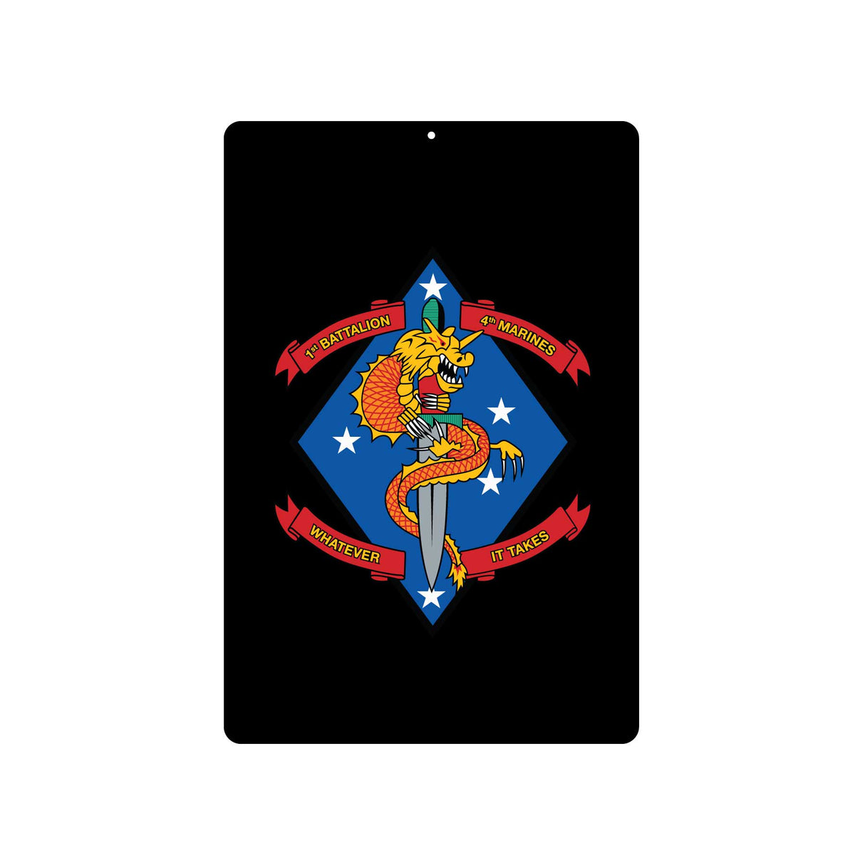 1st Battalion 4th Marines Metal Sign - SGT GRIT