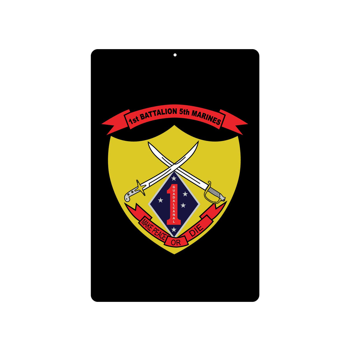 1st Battalion 5th Marines Metal Sign - SGT GRIT