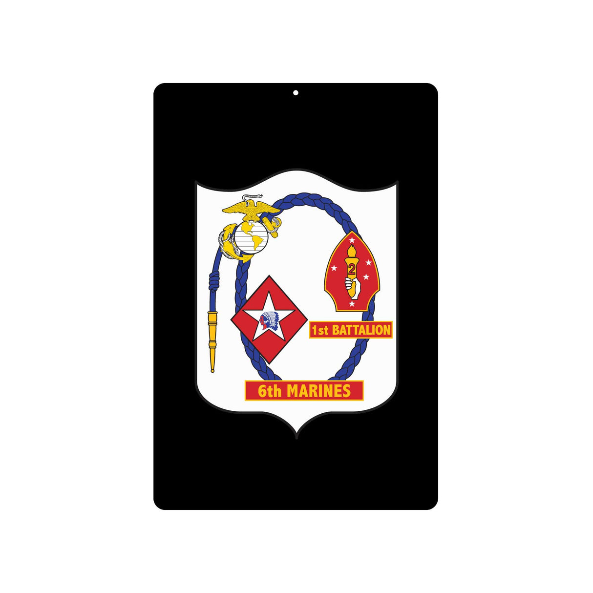 1st Battalion 6th Marines Metal Sign - SGT GRIT