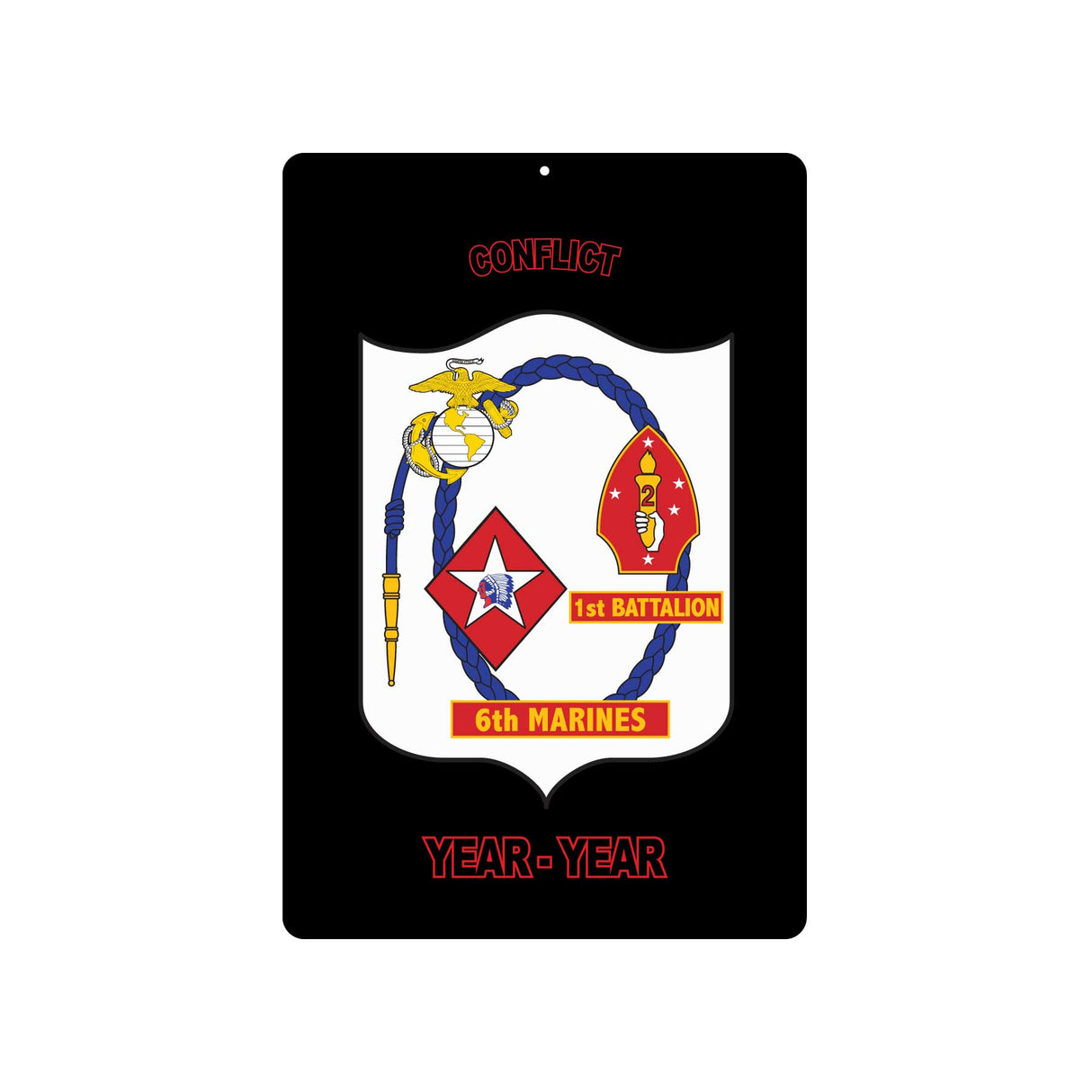 1st Battalion 6th Marines Metal Sign - SGT GRIT