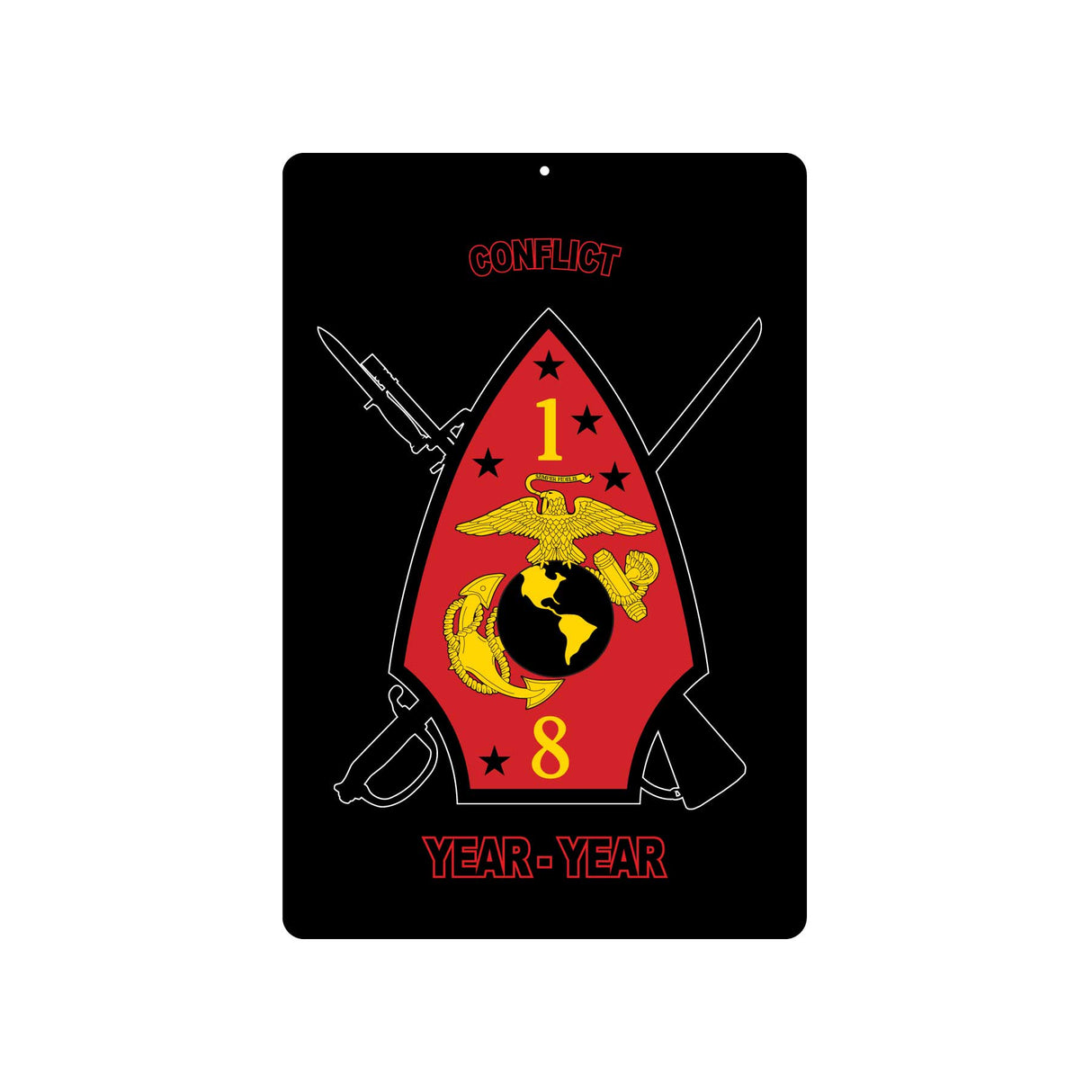 1st Battalion 8th Marines Metal Sign - SGT GRIT