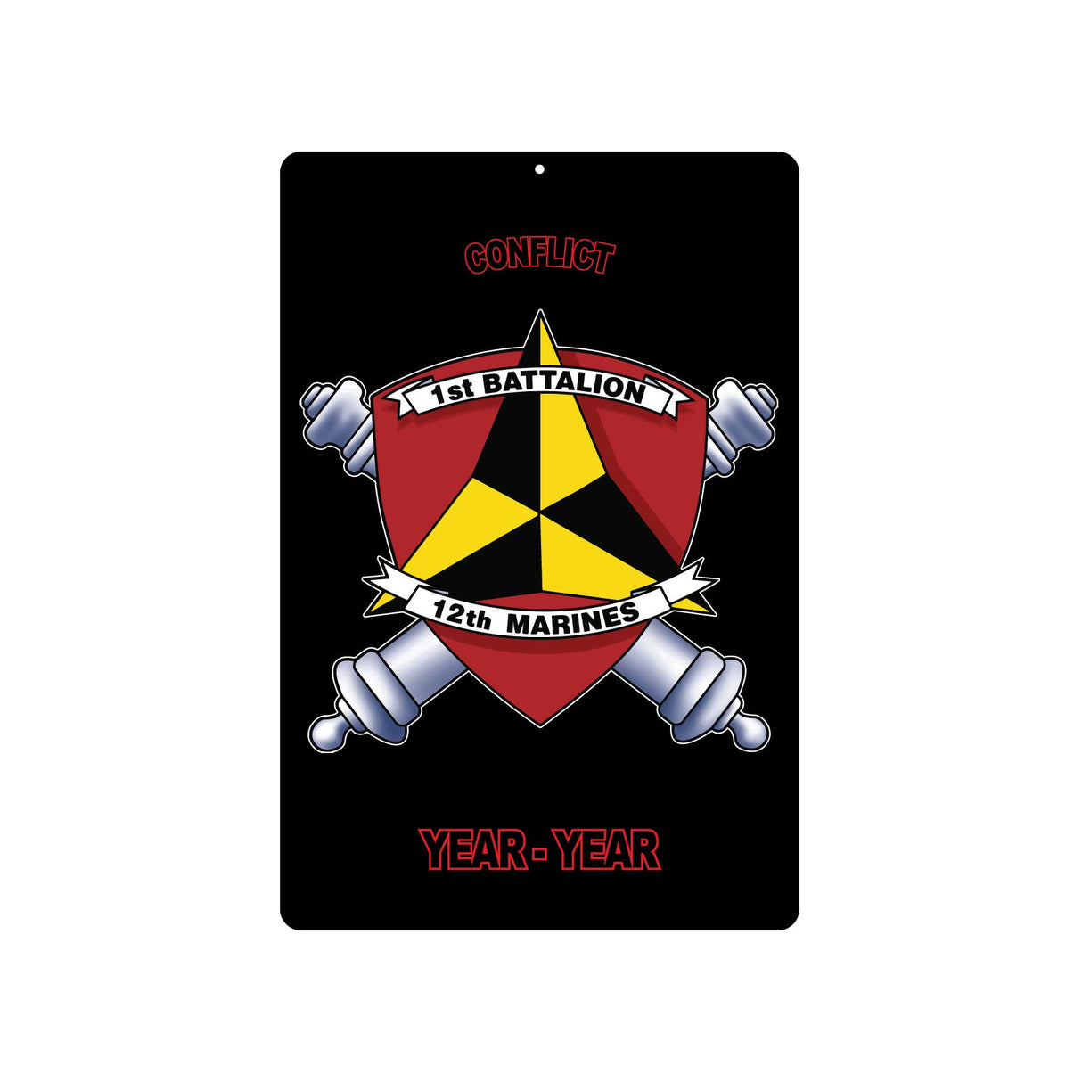 1st Battalion 12th Marines Metal Sign - SGT GRIT