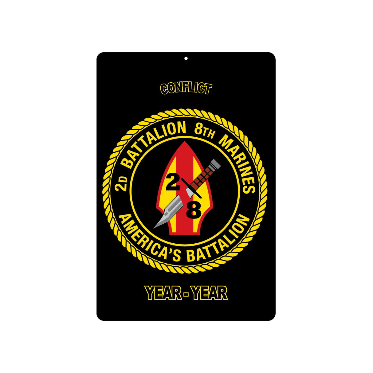 2nd Battalion 8th Marines Metal Sign - SGT GRIT