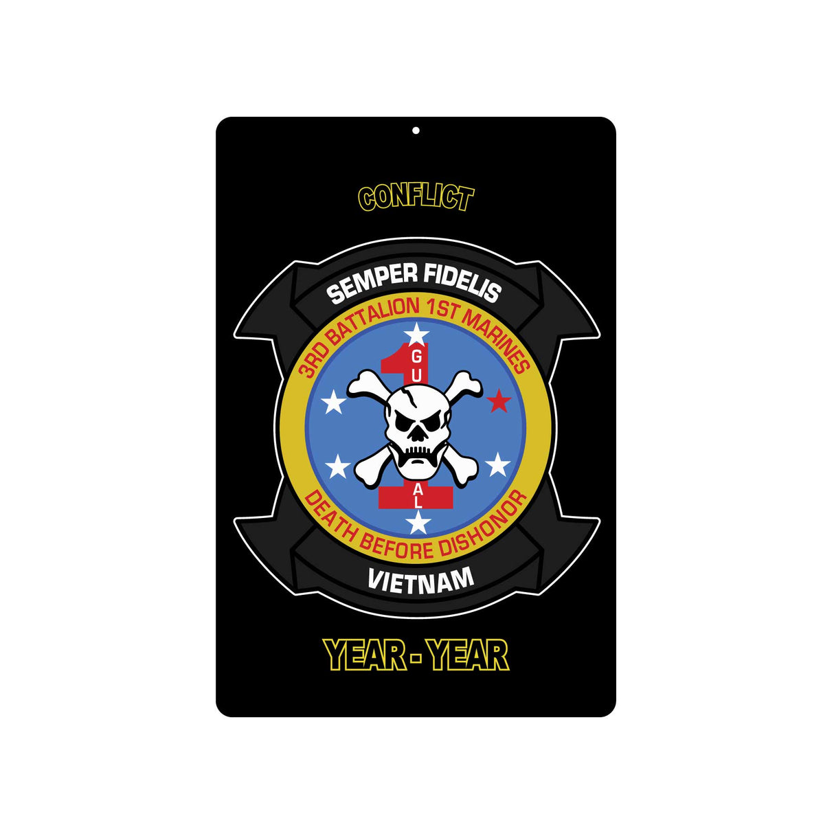 3rd Battalion 1st Marines Metal Sign - SGT GRIT