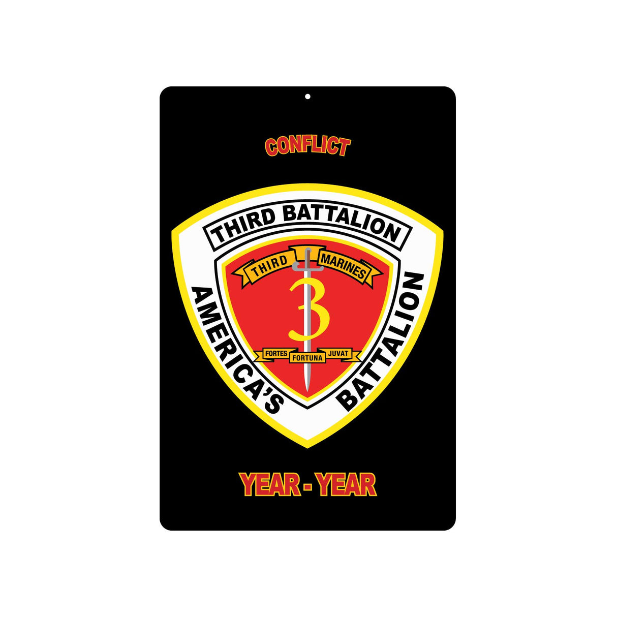 3rd Battalion 3rd Marines (Alternate Design) Metal Sign - SGT GRIT