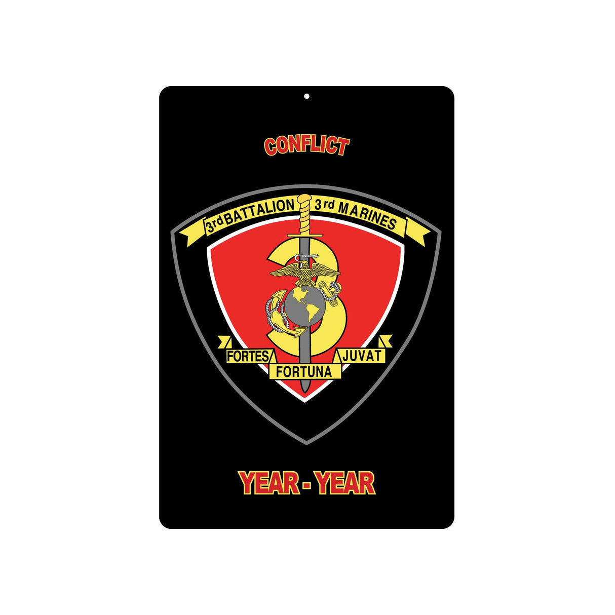 3rd Battalion 3rd Marines (Alternate Design) Metal Sign - SGT GRIT