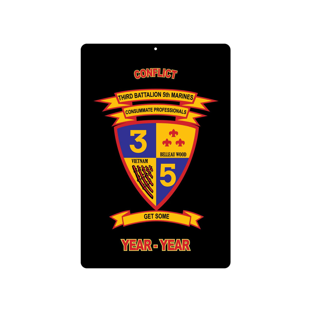 3rd Battalion 5th Marines Metal Sign - SGT GRIT