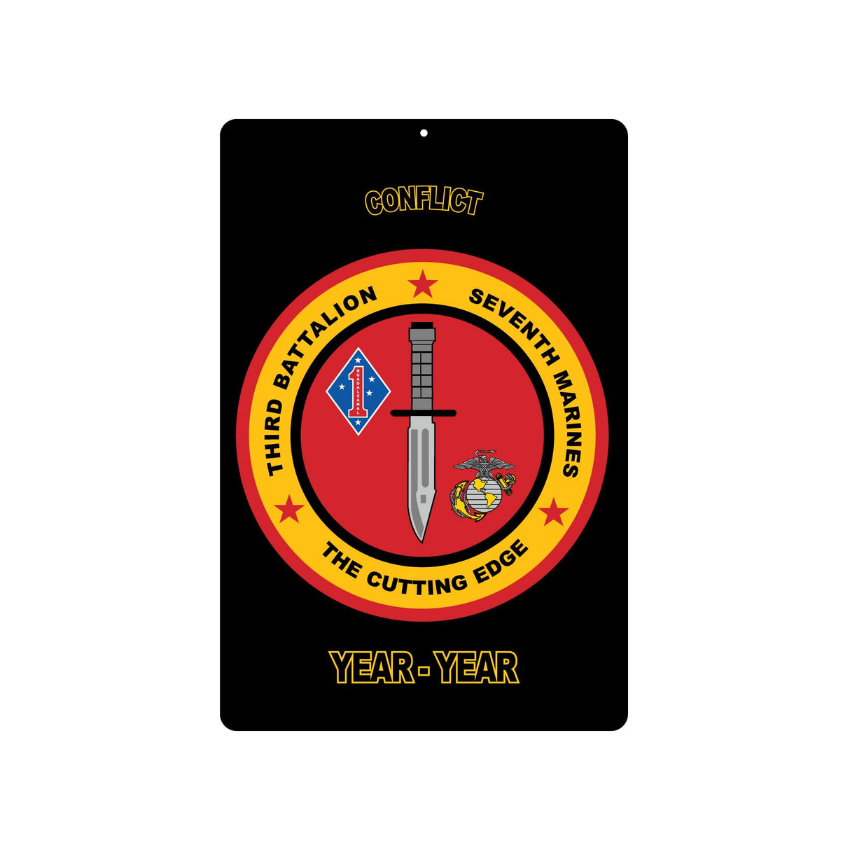 3rd Battalion 7th Marines Metal Sign - SGT GRIT