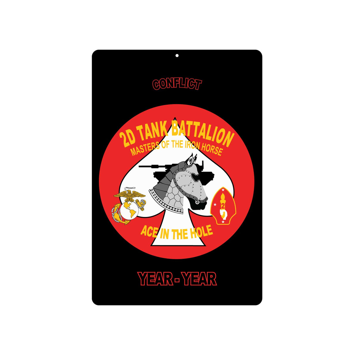 2nd Tank Battalion Metal Sign - SGT GRIT